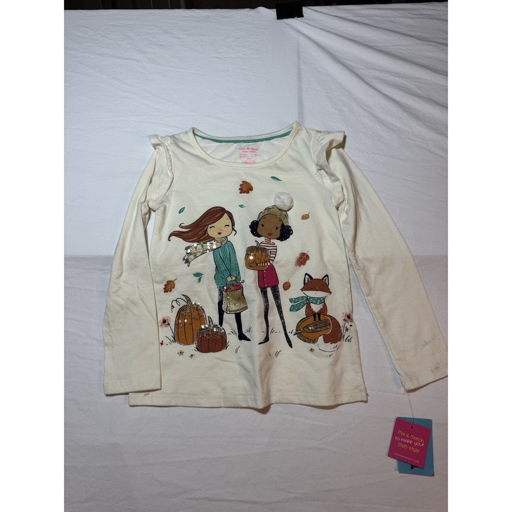 Girls Long Sleeve Shirt Size 5/6 with Fall Design New with Tags